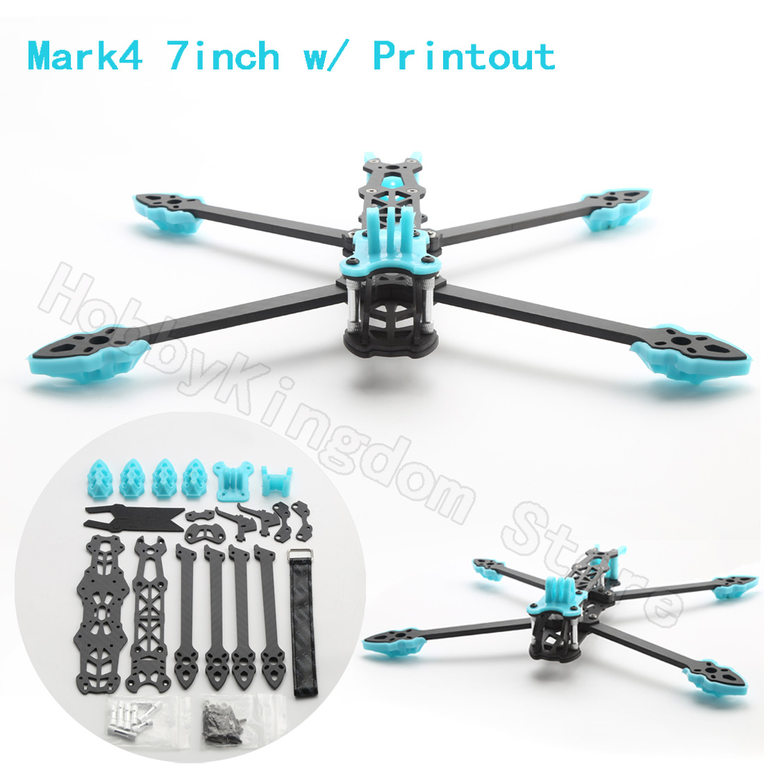 Fpv Drone Tool Kit - RCドローンフレームキット,カーボンファイバー,日曜大工用アームプリント部品,fpv,mark4,5mm, 295mm, 7インチ