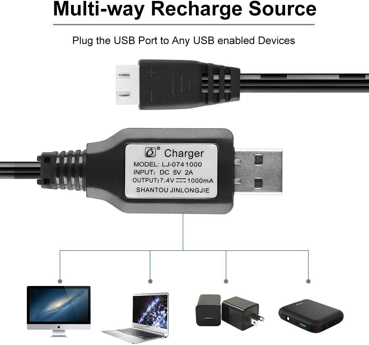 1 パック XH-3P バランス 7.4V 1A Lipo  - Fpv Drone Charger のレビューと価格