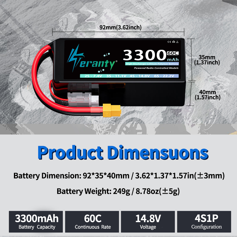 TERANTY 4S 3300mAh リポバッテリー 14. - Fpv Drone Esc のレビューと価格