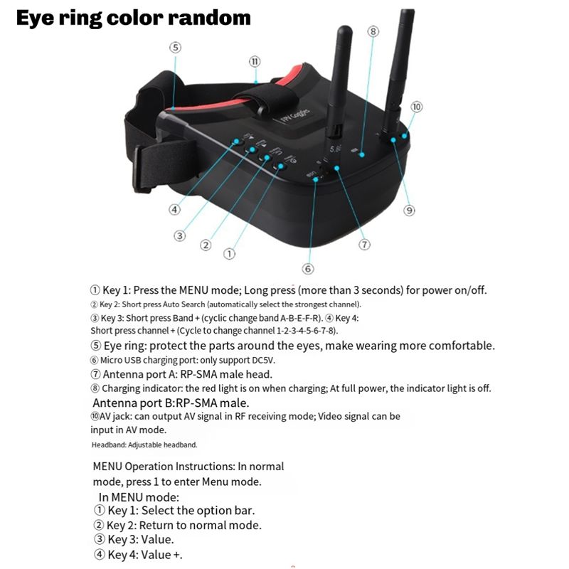 B92B VR009 5.8G FPVゴーグル、40チャンネ - Fpv Drone Goggles のレビューと価格