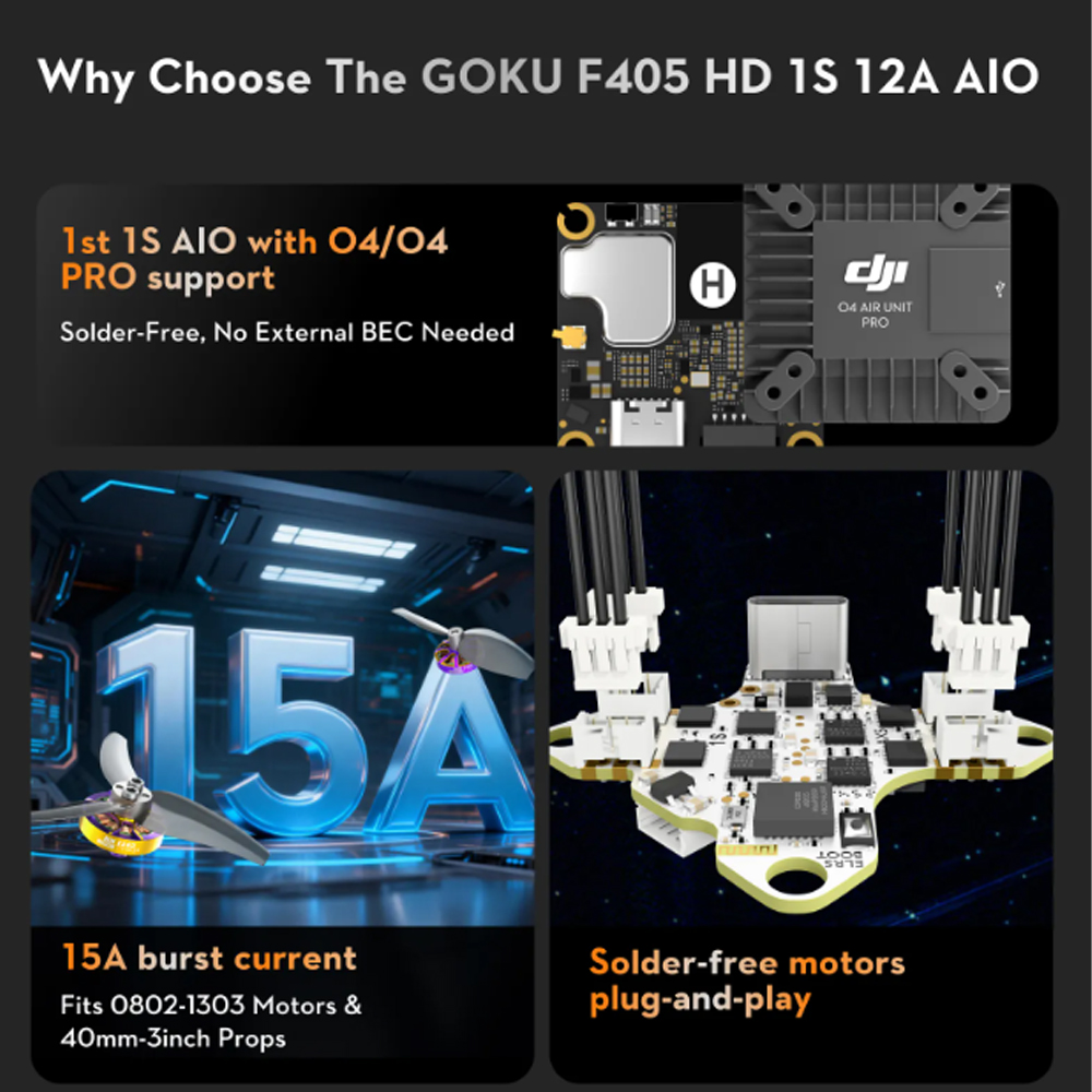 FLYWOO GOKU F405 HD 1S 12A AIO - Fpv Drone Flight Controller のレビューと価格