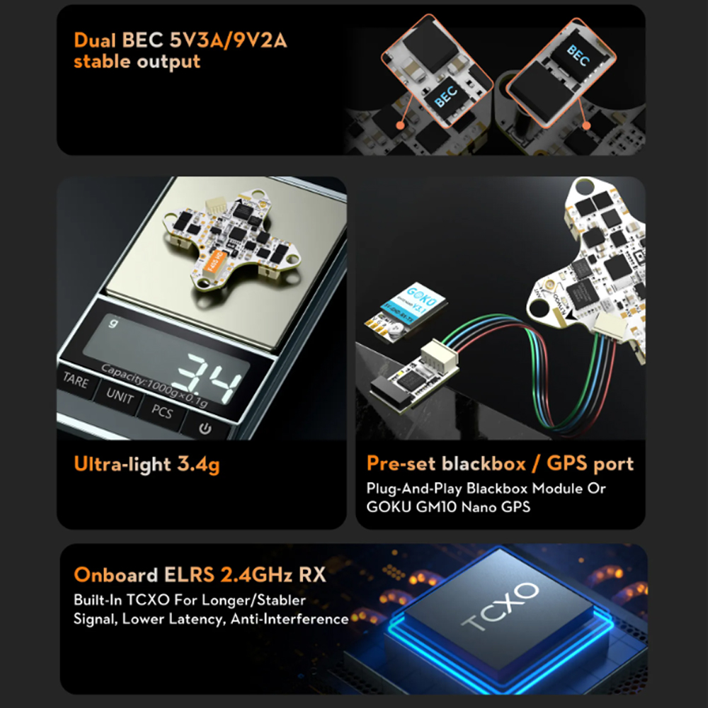 FLYWOO GOKU F405 HD 1S 12A AIO - Fpv Drone Flight Controller のレビューと価格